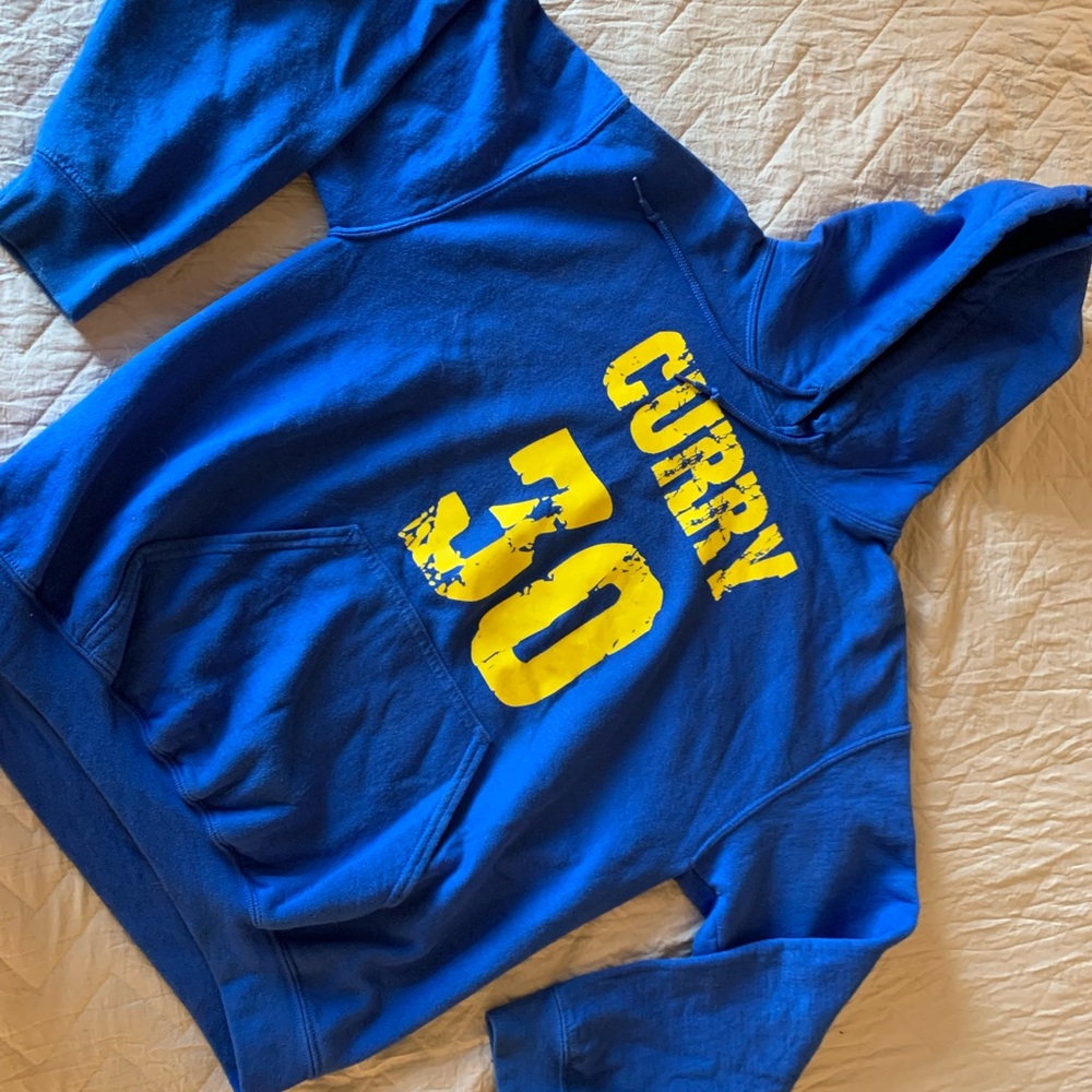 Curry 30 Blue and Yellow Pullover Hoodie Sweatshirt